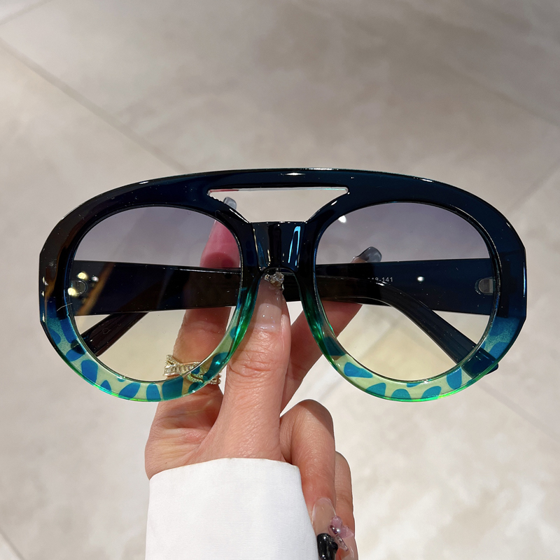 Women Fashion Glasses - Oversized Round Goggle Men Fashion Double