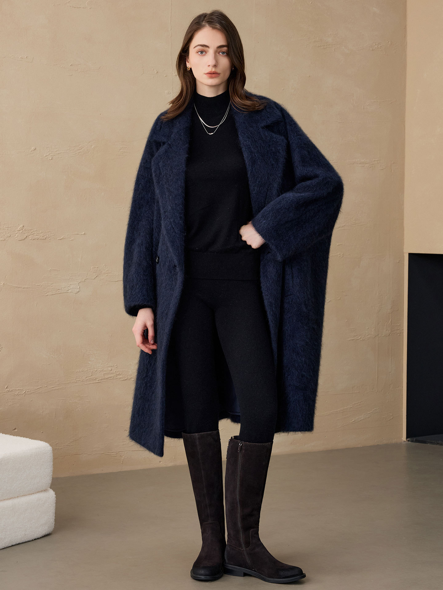 Women Fashion Jackets - Allingentle Women's Blazer Woolen Fashion Long