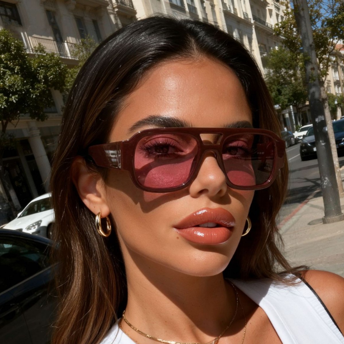 Women Fashion Glasses - Retro Aviator Sunglasses New Y2K Double