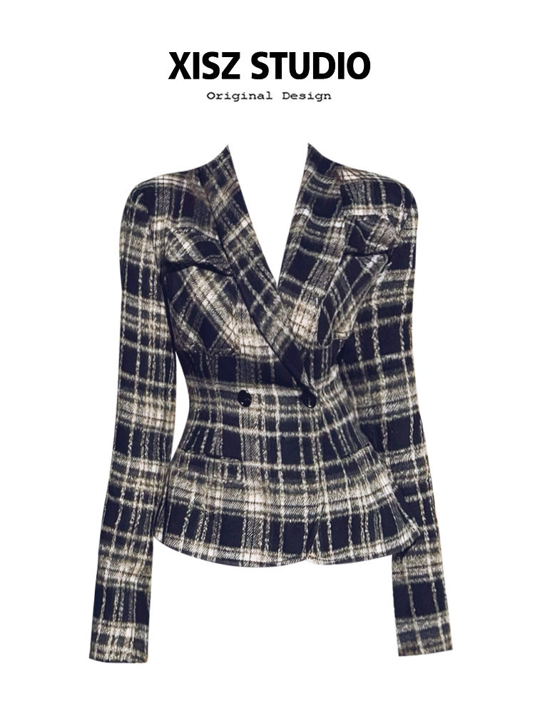 Women Plaid Blazer Y2k 2000s V - Blazer Women Oversized ulasan dan harga