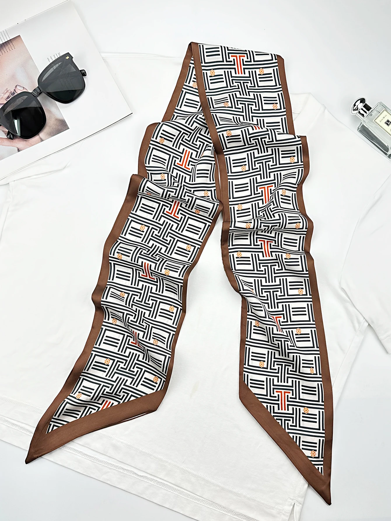 Luxury Geometry Skinny Silk Sc - Women Fashion Necktie ulasan dan harga