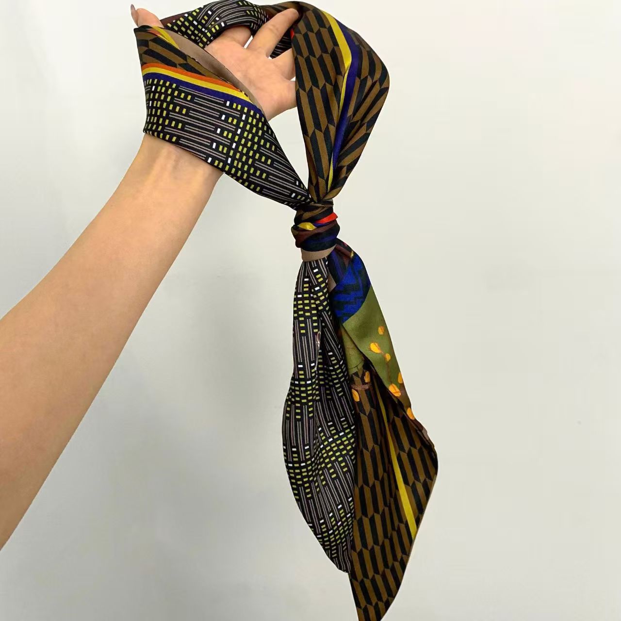 Luxury Print Long Hair Ribbon  - Women Fashion Necktie ulasan dan harga
