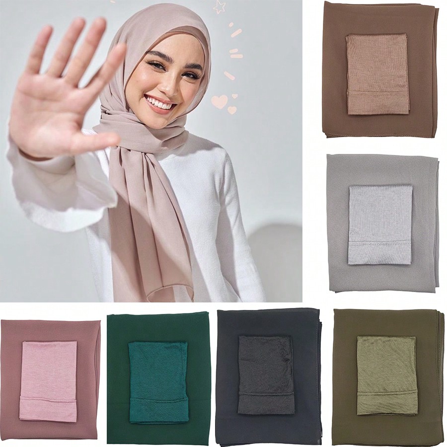 2Pcs/Set Women's Hijab Scarf A - Women Fashion Youtube ulasan dan harga