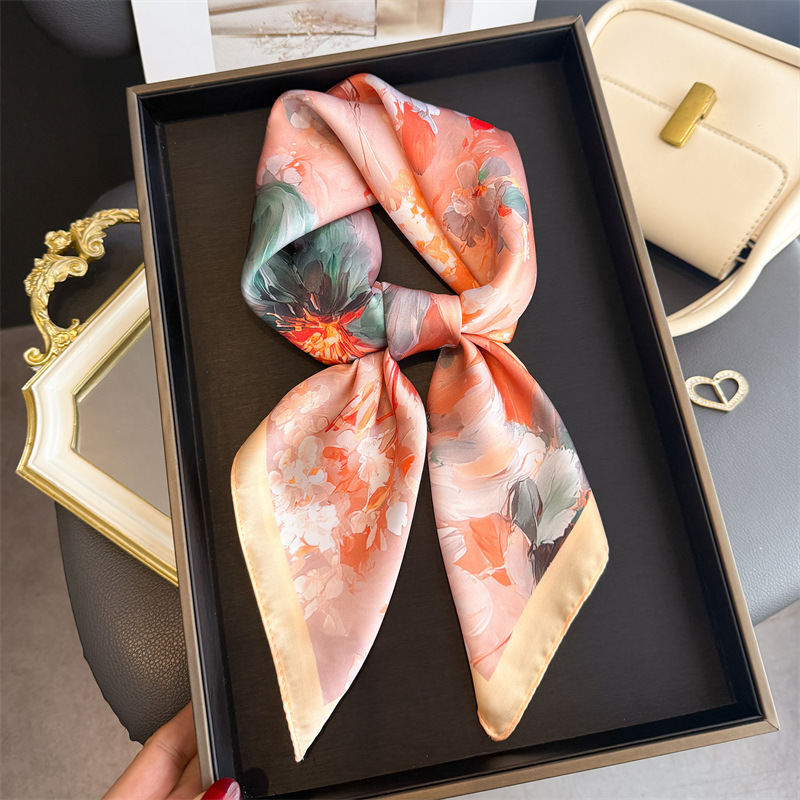2026 New Floral Print Silk Squ - Women Fashion Necktie ulasan dan harga