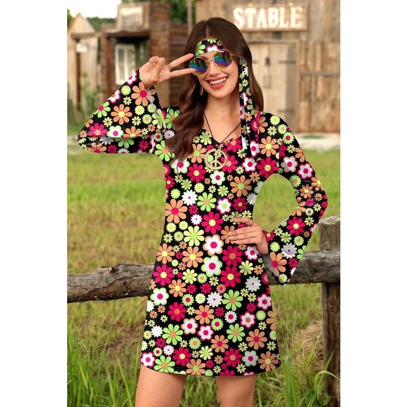 Women's 5 Pcs Halloween 70s Hi - Women'S Fashion From The 70S ulasan dan harga