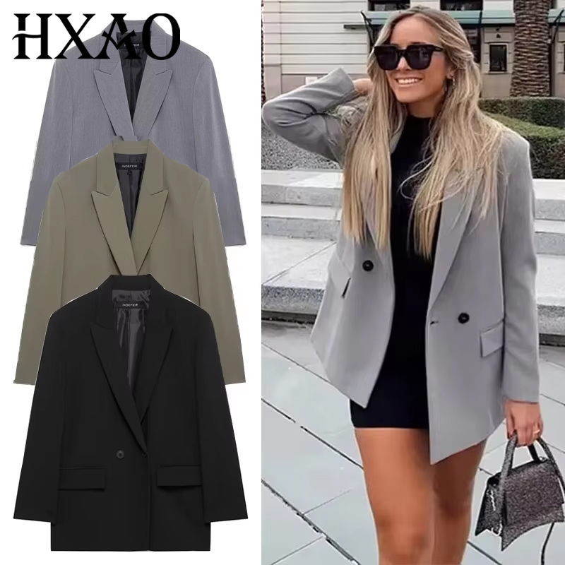 HXAO Blazers For Women Black G - Blazer Women Oversized ulasan dan harga