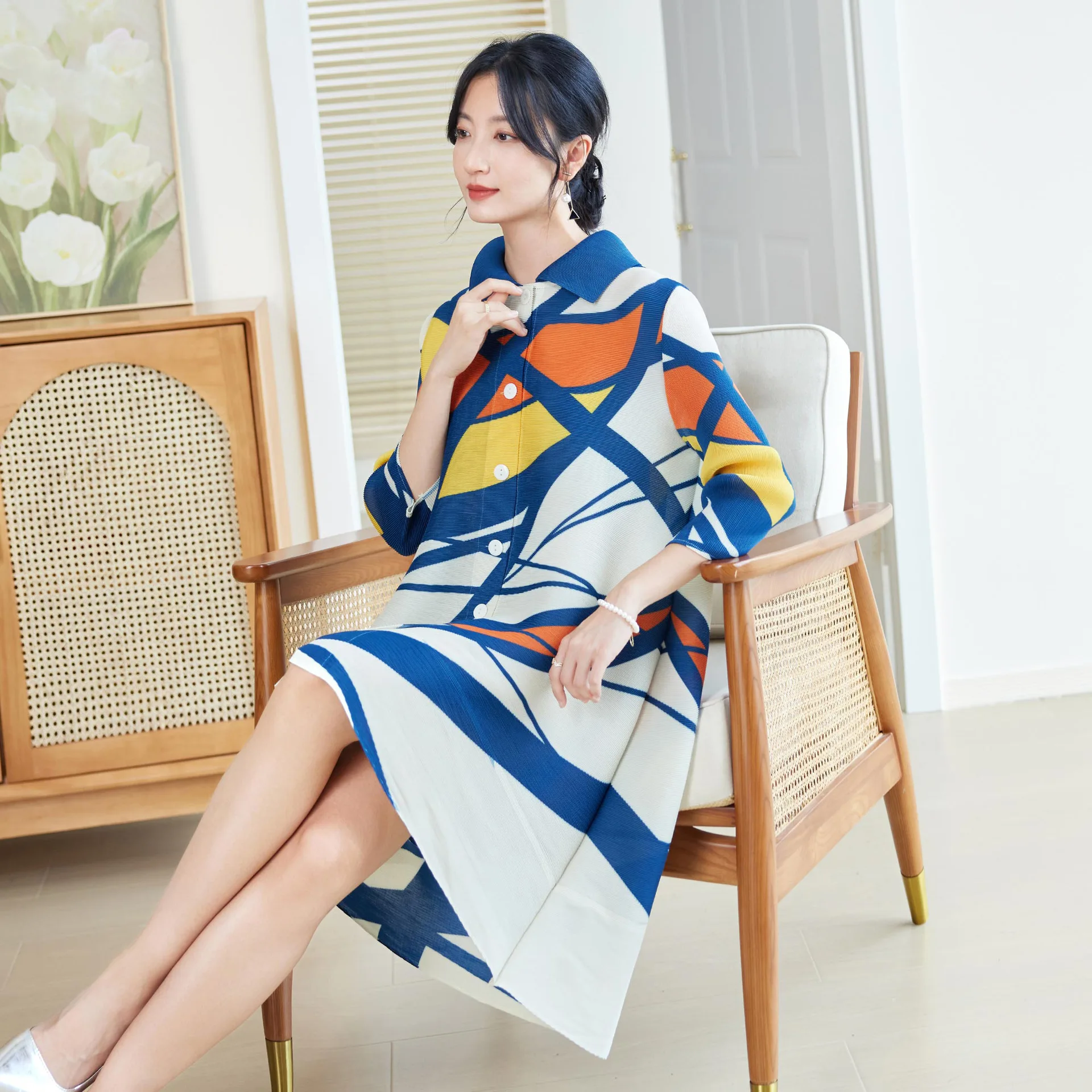 Miyake Style Pleated Dress for - Longline Cardigan Knit ulasan dan harga
