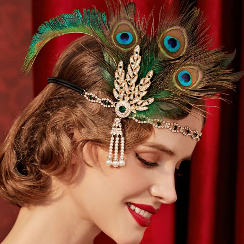Trendy Elegant Feather Headban - Women'S Fashion Of The 1920S ulasan dan harga