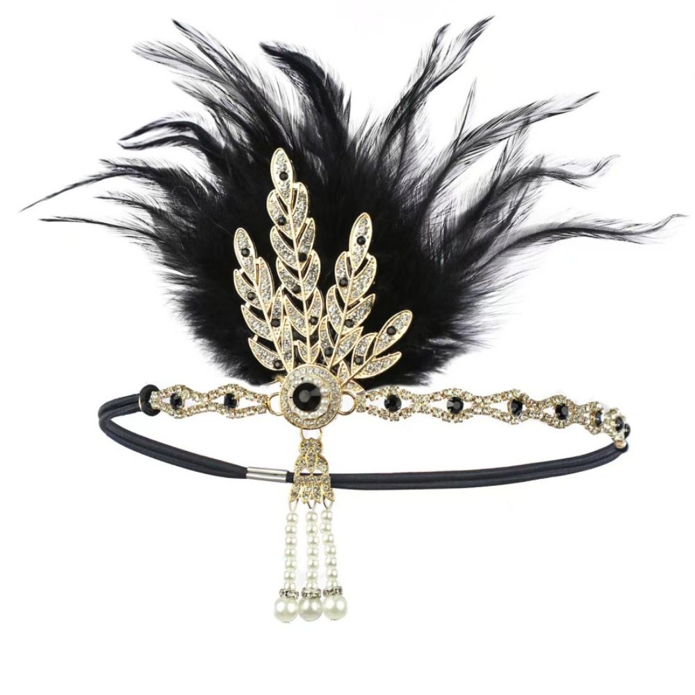 Trendy Elegant Feather Headban - Women'S Fashion Of The 1920S ulasan dan harga