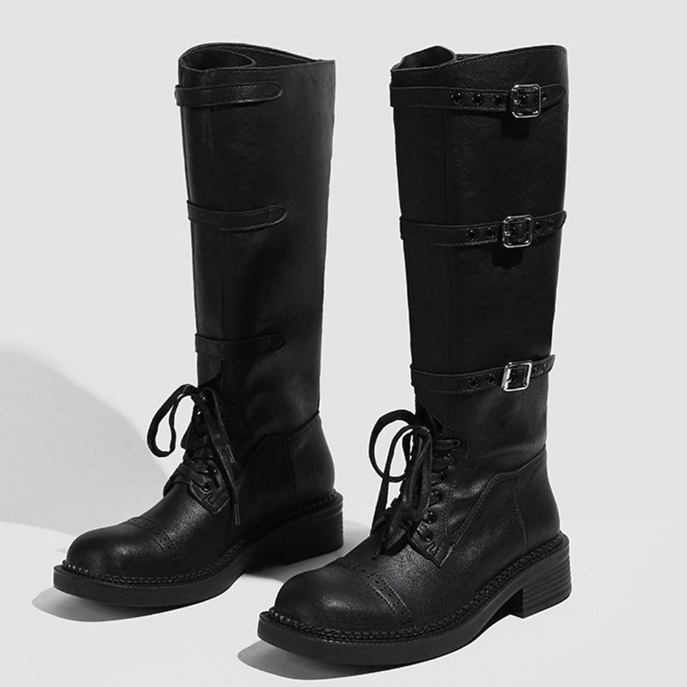 Women's Knee High Boots Vintag - Women Fashion Youtube ulasan dan harga