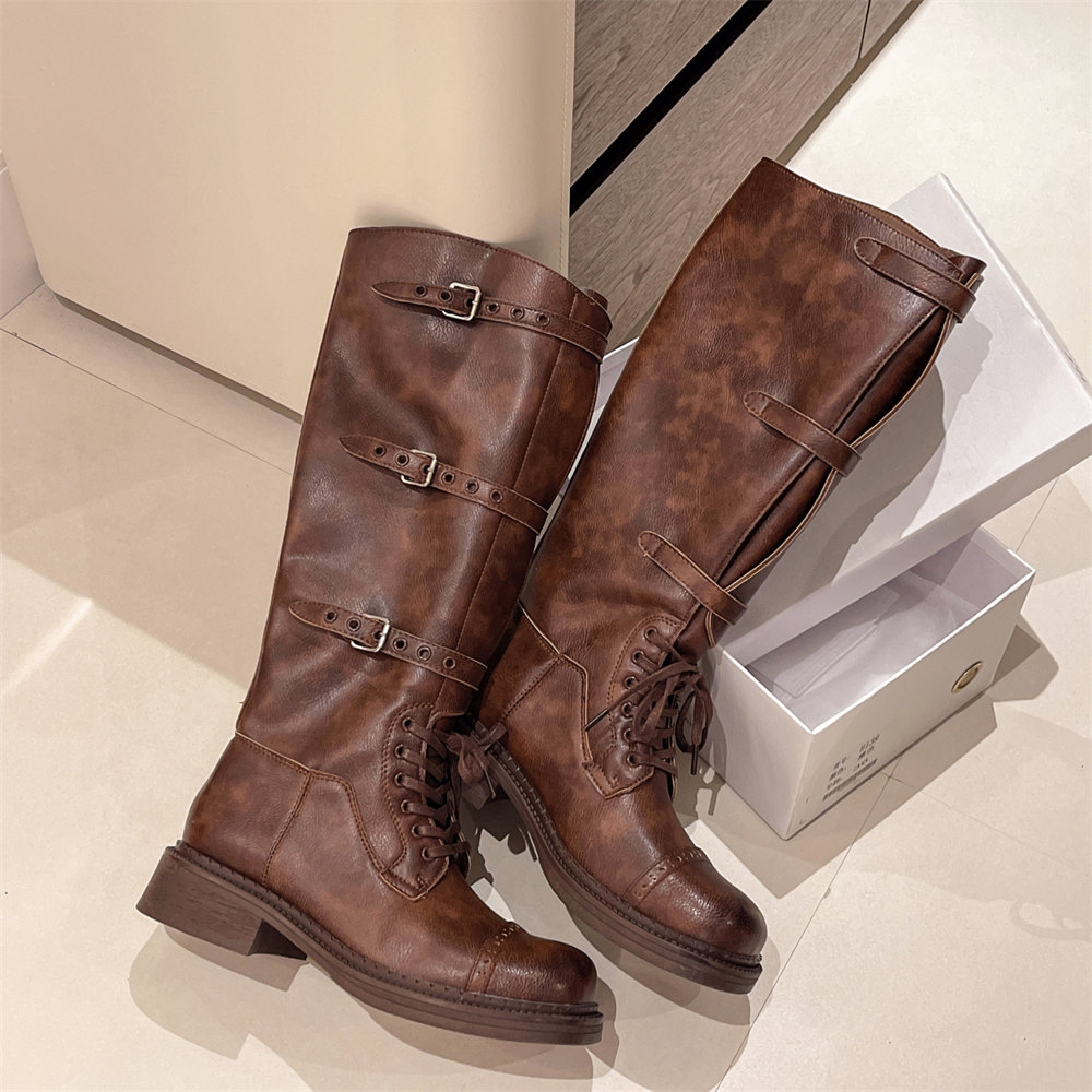 Women's Knee High Boots Vintag - Women Fashion Youtube ulasan dan harga