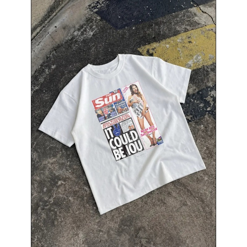 Female Vintage Newspaper T‑Shi - Women'S Fashion Magazines ulasan dan harga