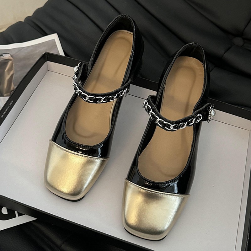 2026 Pearl Clasp Thick-Topped  - Women Fashion Heels ulasan dan harga