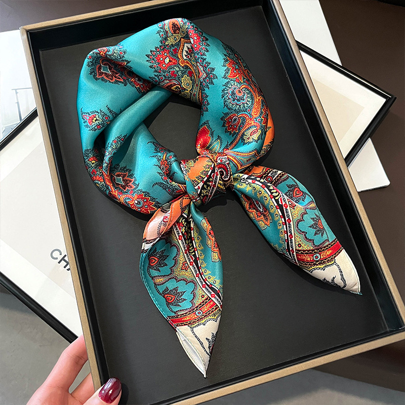 100% Real Silk Square Scarf Wo - Women Fashion Necktie ulasan dan harga