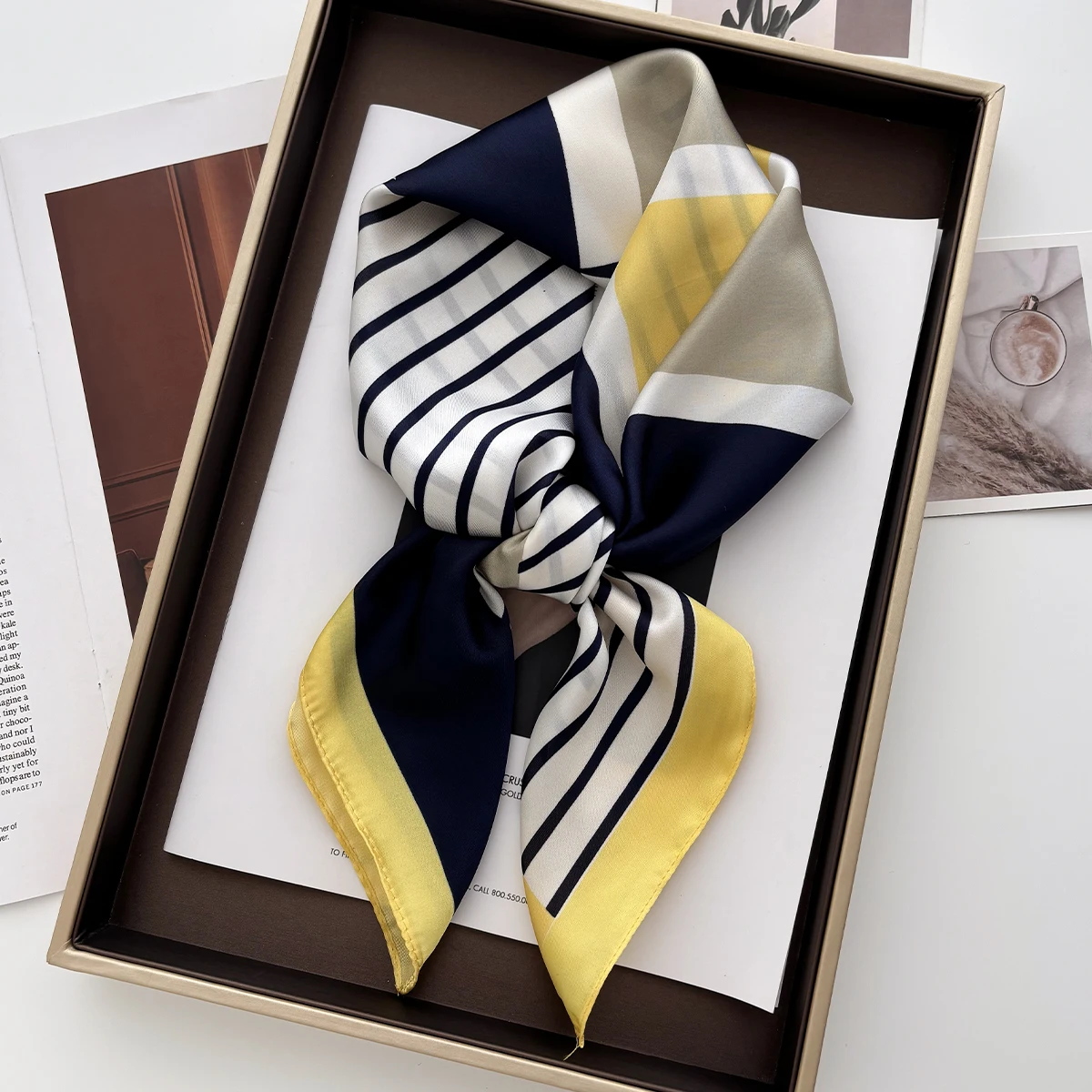 70cm Women's Soft Satin Square - Women Fashion Necktie ulasan dan harga