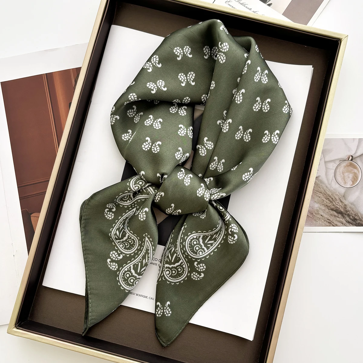 70cm Women's Soft Satin Square - Women Fashion Necktie ulasan dan harga