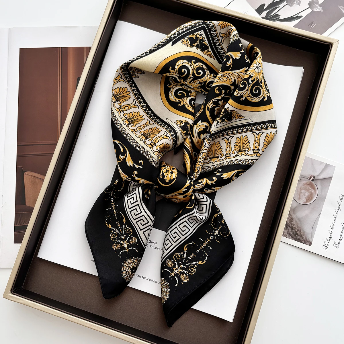70cm Women's Soft Satin Square - Women Fashion Necktie ulasan dan harga