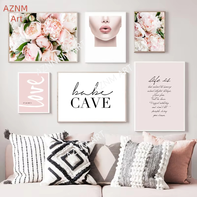 Gallery Wall Art Pictures Pink - Women Fashion Drawing ulasan dan harga