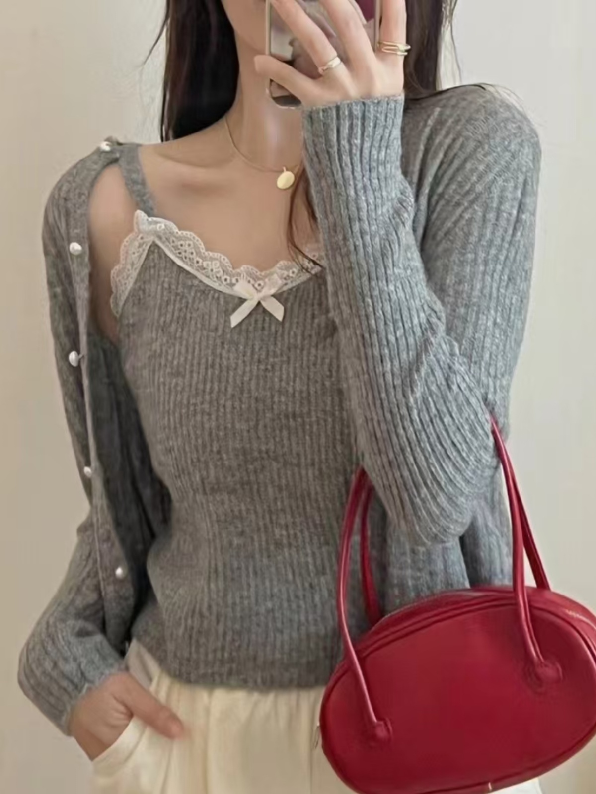 Sweet  Knot Knitted Cardigan W - Longline Cardigan Knit ulasan dan harga