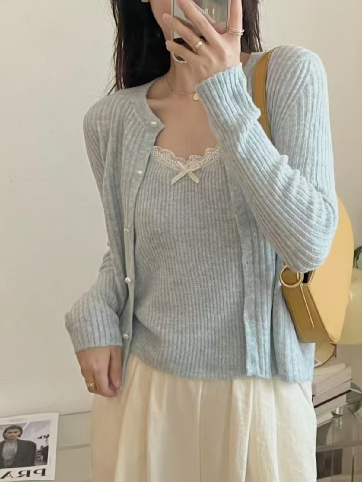 Sweet  Knot Knitted Cardigan W - Longline Cardigan Knit ulasan dan harga