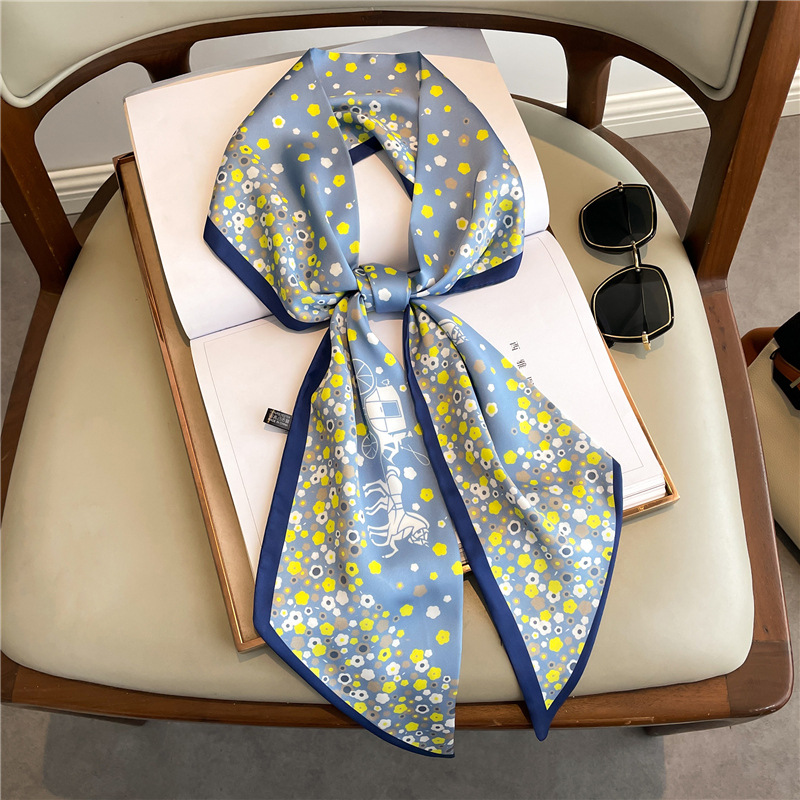 Fashion Print Long Silk Scarf  - Women Fashion Necktie ulasan dan harga
