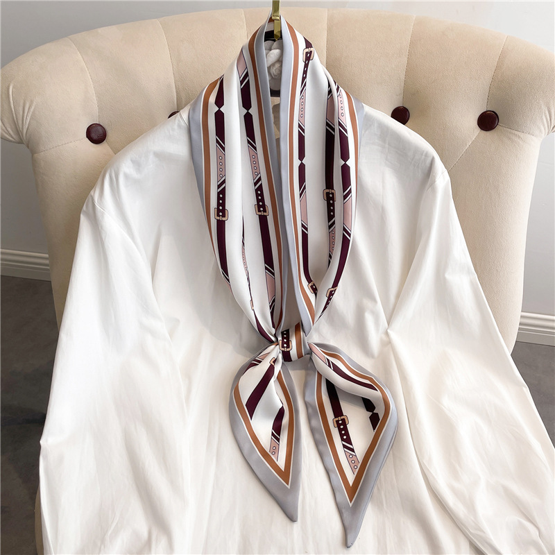 Fashion Print Long Silk Scarf  - Women Fashion Necktie ulasan dan harga