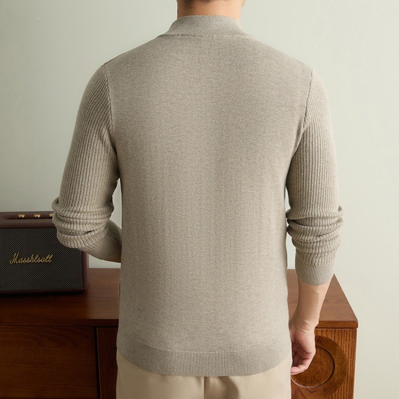 Men's Old Money Style Wool Ble - Ribbed Knit Sweater ulasan dan harga