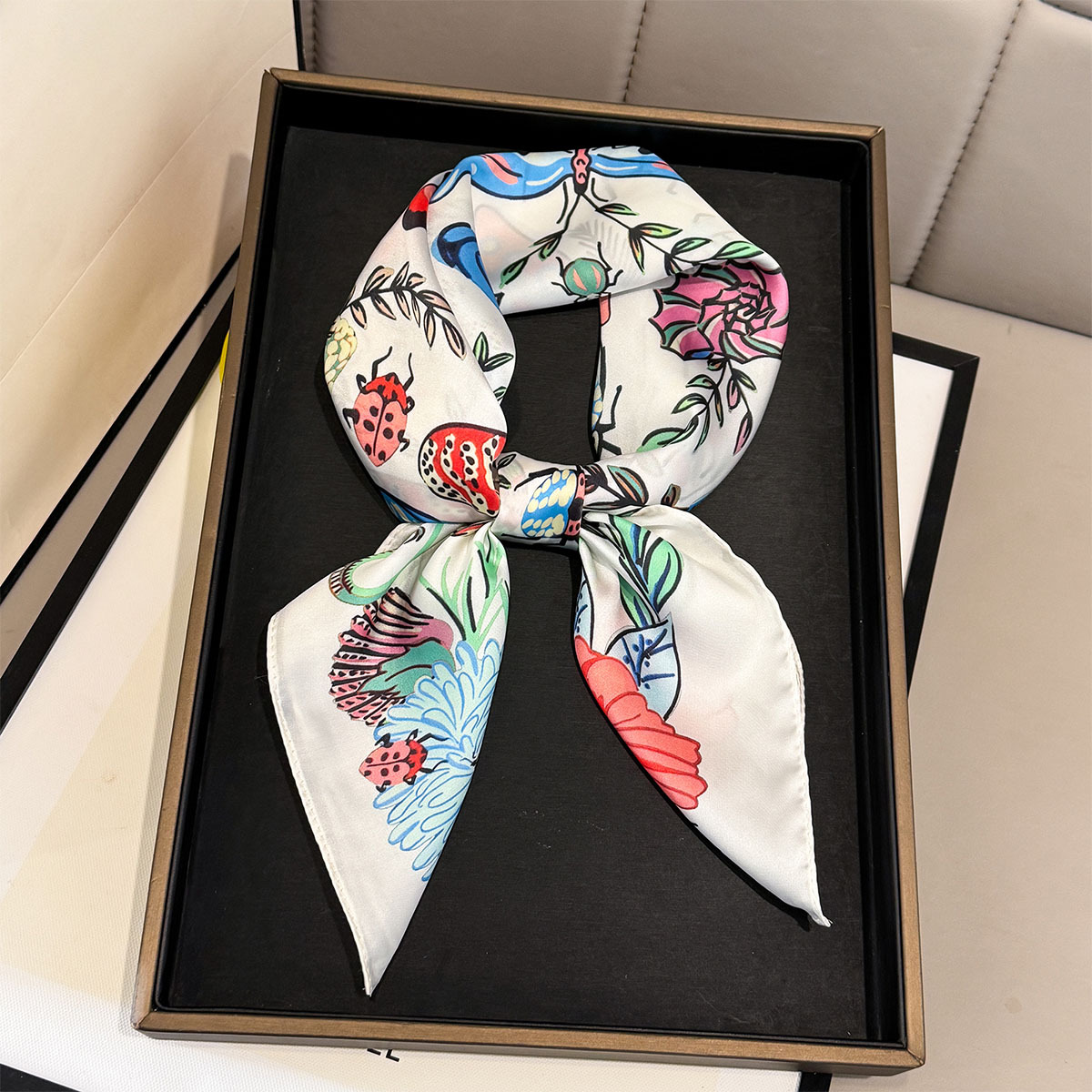 2026 New Butterfly Print Silk  - Women Fashion Necktie ulasan dan harga