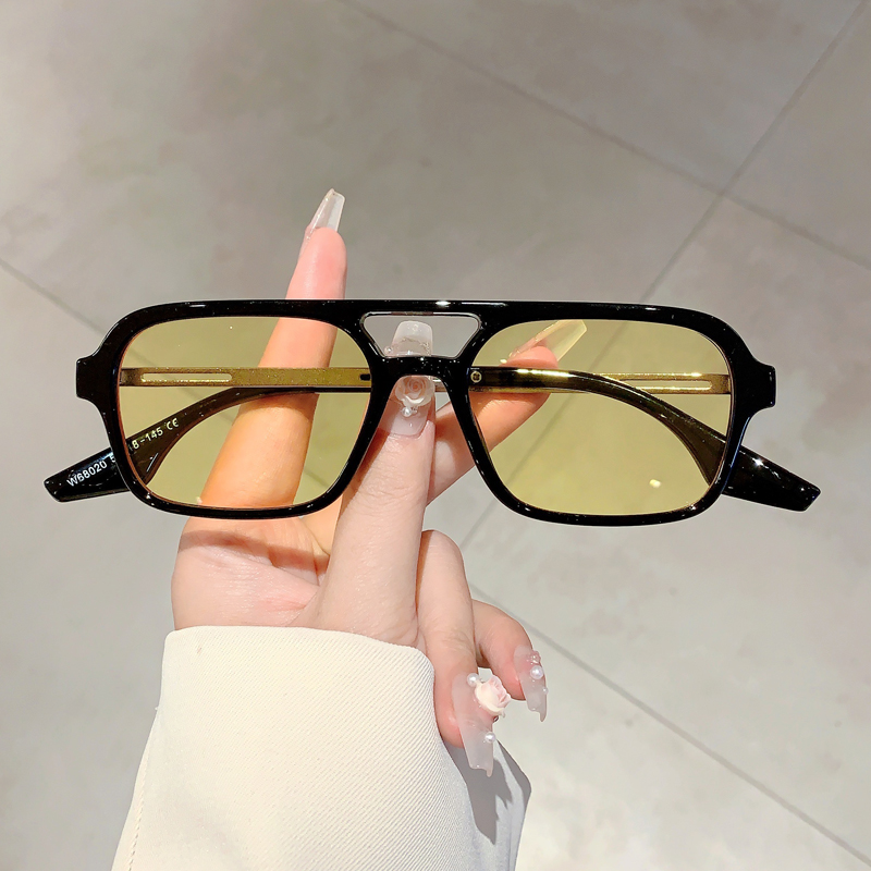 Trendy Women Double Beam Sungl - Women Fashion Glasses ulasan dan harga