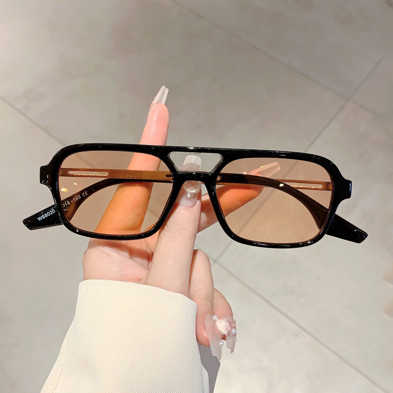 Trendy Women Double Beam Sungl - Women Fashion Glasses ulasan dan harga