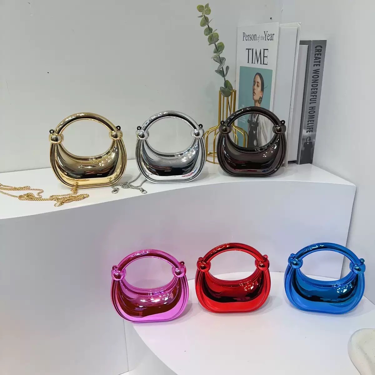 Mini Golden Evening Bag Purses - Women Fashion Drawing ulasan dan harga