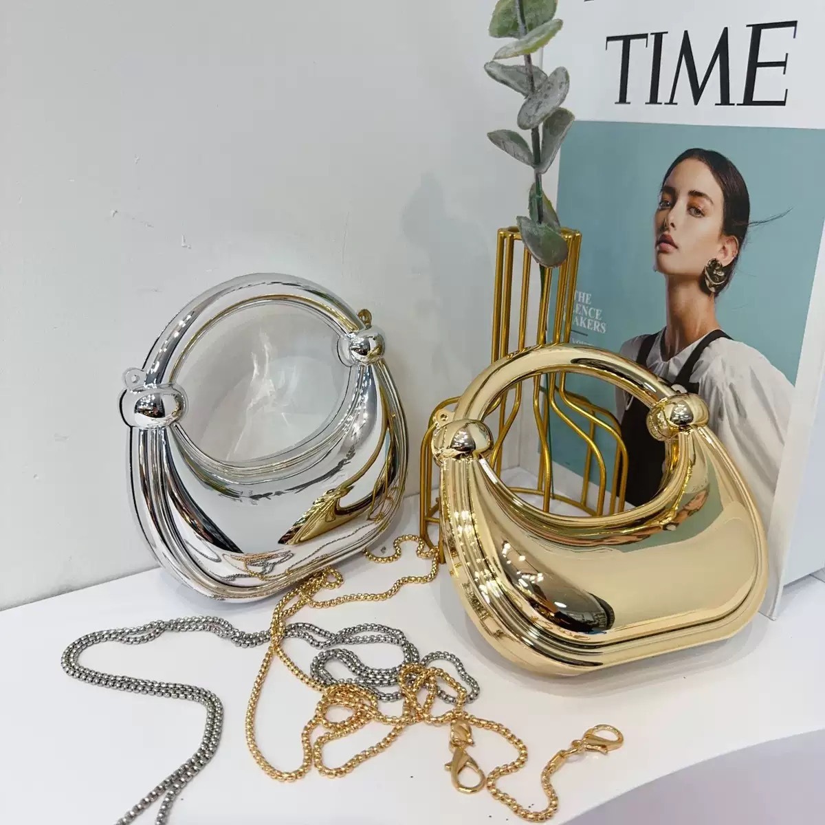 Mini Golden Evening Bag Purses - Women Fashion Drawing ulasan dan harga