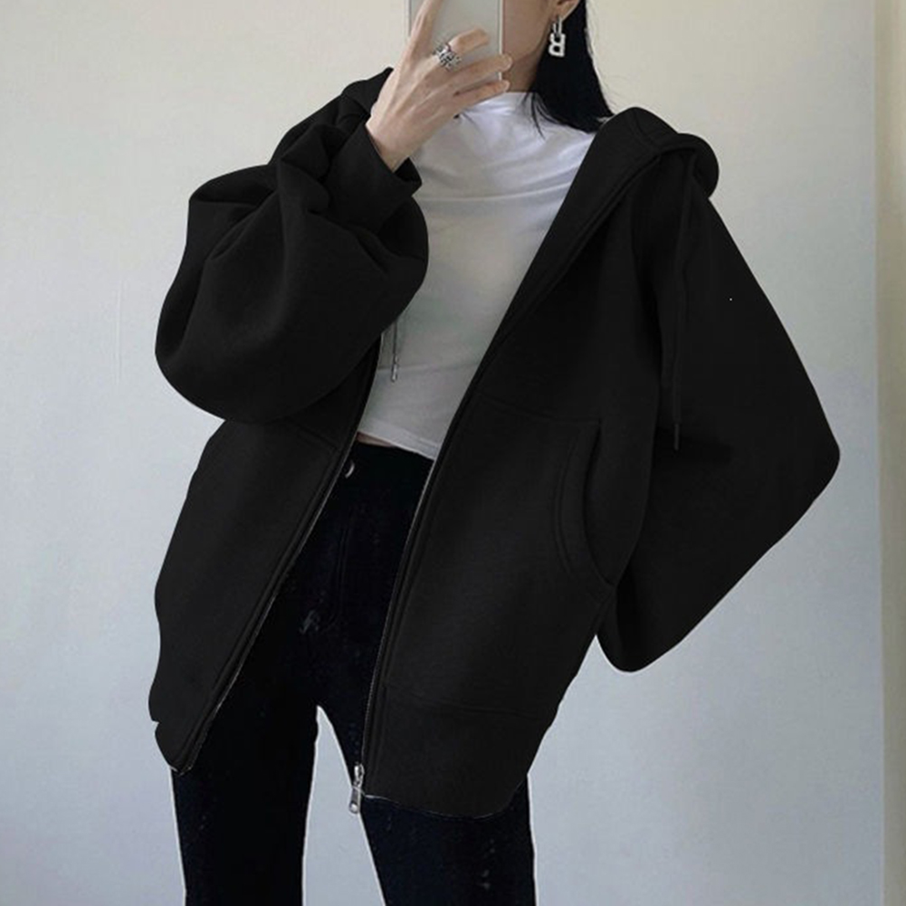 Men and Women Fleece Lined Hoo - Longline Cardigan Knit ulasan dan harga