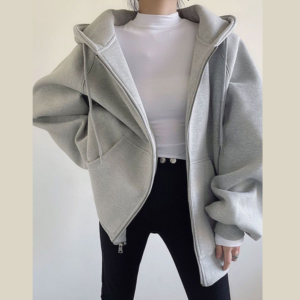 Men and Women Fleece Lined Hoo - Longline Cardigan Knit ulasan dan harga