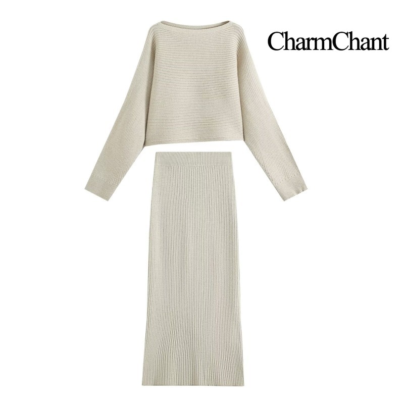 CHARMCHANT Women's Boat Neck R - Ribbed Knit Sweater ulasan dan harga