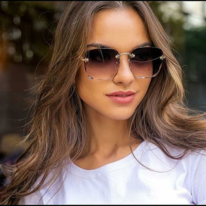 1/3PCS New Rimless Women's Sun - Women Fashion Glasses ulasan dan harga