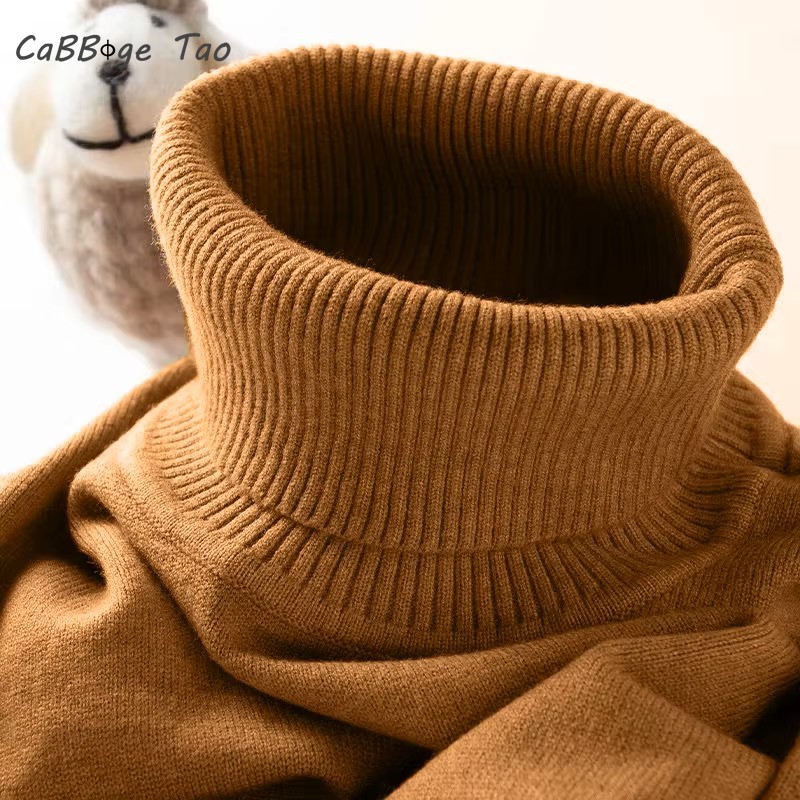 Mens Turtleneck Sweater Slim F - Ribbed Knit Sweater ulasan dan harga