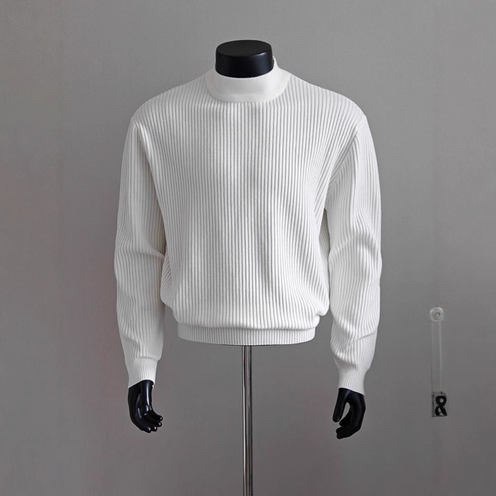 Man Base Layer 2026 Spring Men - Ribbed Knit Sweater ulasan dan harga