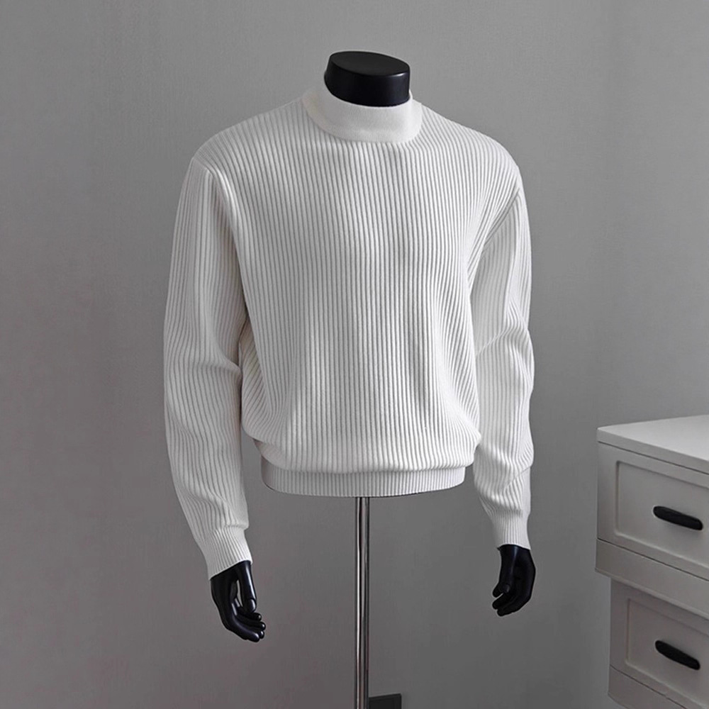 Man Base Layer 2026 Spring Men - Ribbed Knit Sweater ulasan dan harga