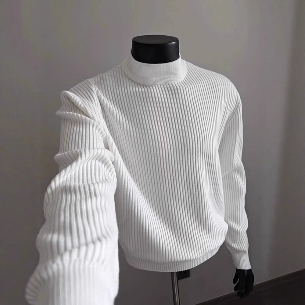 Man Base Layer 2026 Spring Men - Ribbed Knit Sweater ulasan dan harga