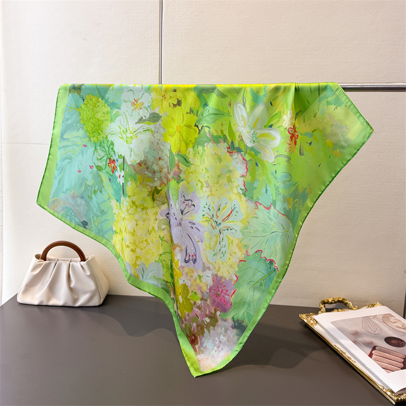 70*70cm Square Silk Scarf for  - Women Fashion Necktie ulasan dan harga