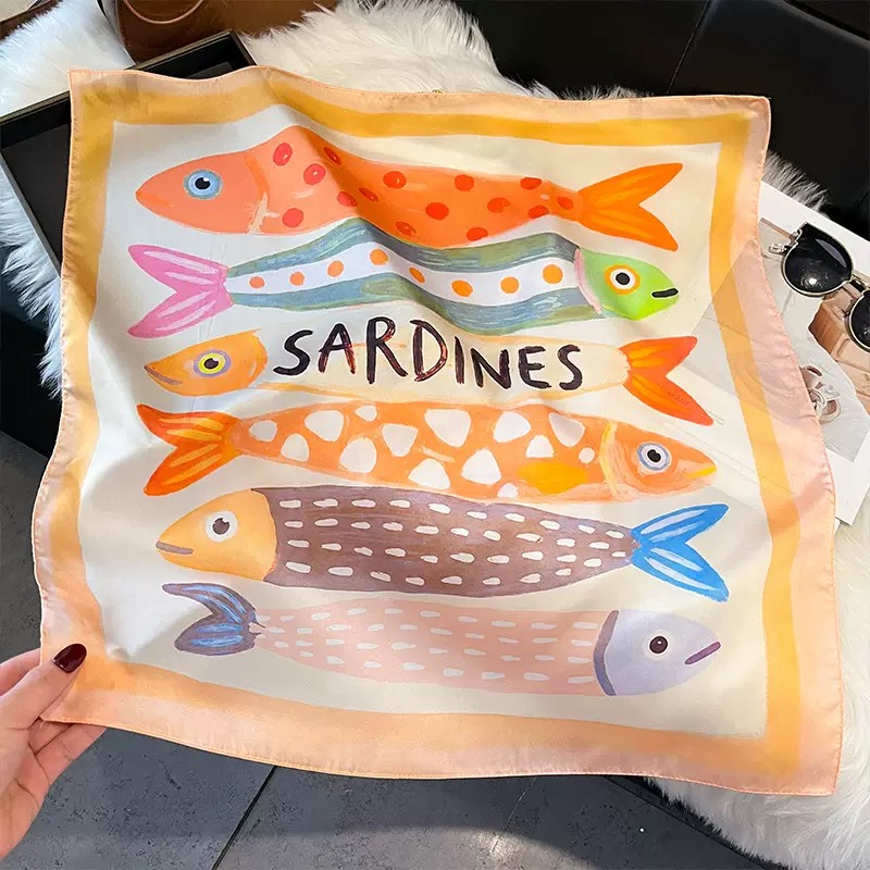 Fashion Fish Pattern Square Si - Women Fashion Necktie ulasan dan harga