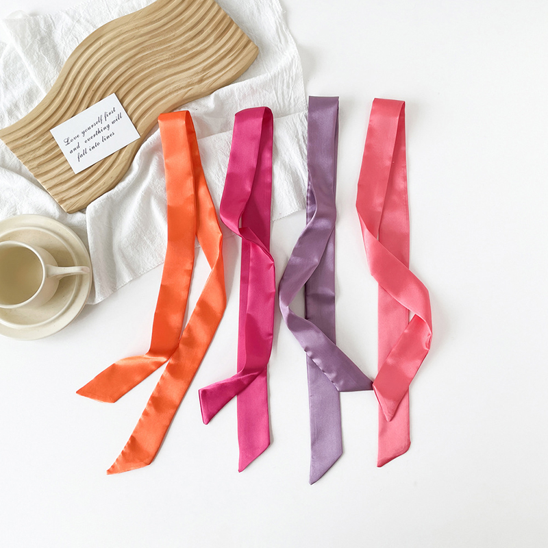 4x100cm Satin Silk Narrow Scar - Women Fashion Necktie ulasan dan harga