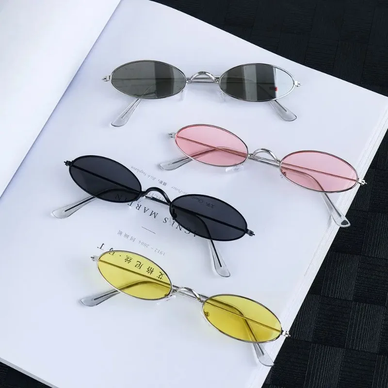 Retro Small Frame Oval Sunglas - Women Fashion Glasses ulasan dan harga