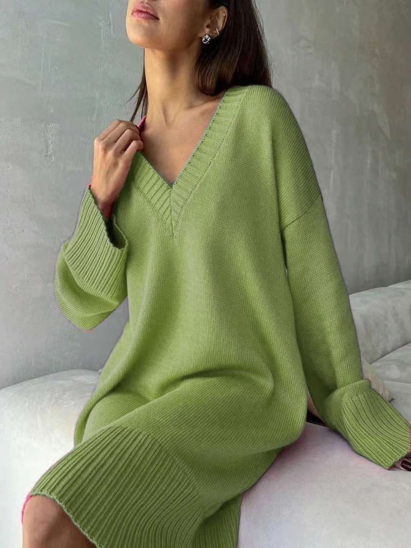 Plus Size Women Solid Color Sw - Ribbed Knit Sweater ulasan dan harga