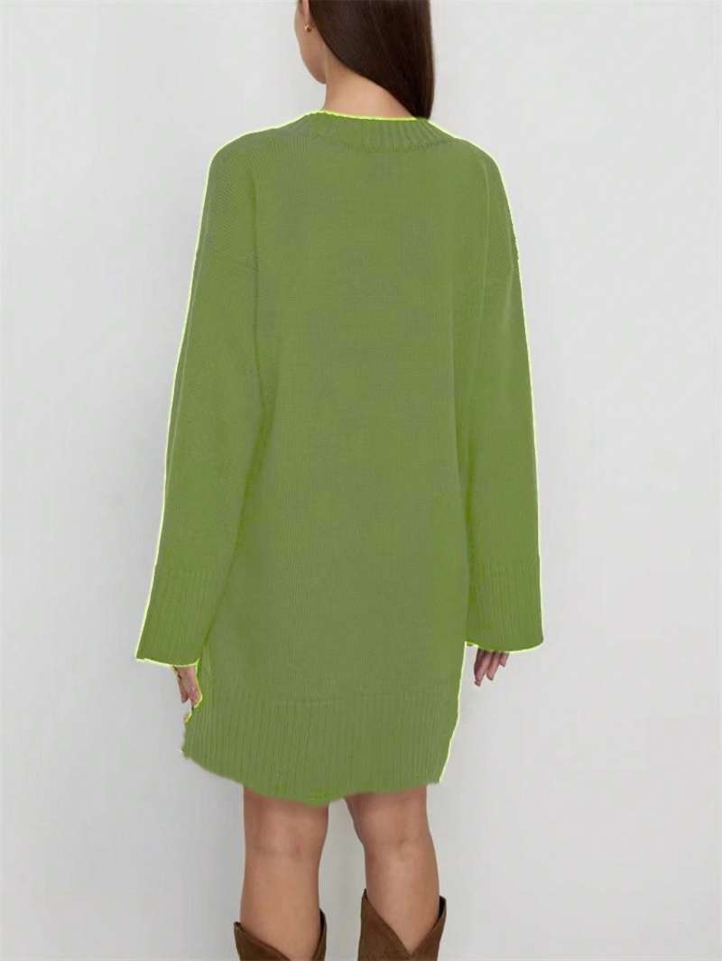 Plus Size Women Solid Color Sw - Ribbed Knit Sweater ulasan dan harga